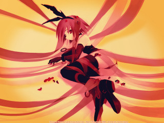 Gothic anime portrait foxhair red - line free wallpaper