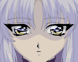 Anime girl whitehair blueeyes bowtie - visual free wallpaper