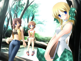 Anime girls forest purse blonde - the wood together free wallpaper