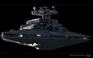 Futuristic ship floating night lights - a futuristic ship free wallpaper