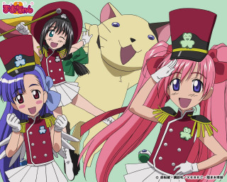 Anime girls pink hair dogs - neodada free wallpaper