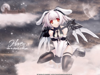 Anime girl white hair red 8 - red eye free wallpaper