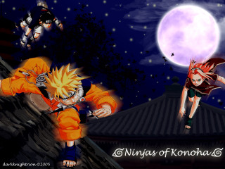 Full moon anime fantasy girl - full free wallpaper for desktop
