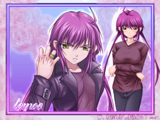 Purple hair anime girls portrait - her free wallpaper