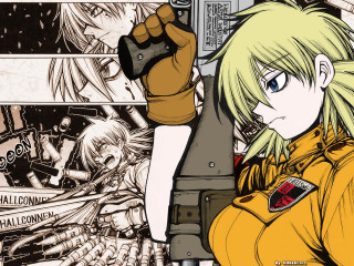 Woman yellow uniform gun cartoon - a gun free wallpaper