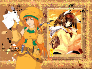 Yellow outfit girl autumn leaves - a yellow dress free wallpaper