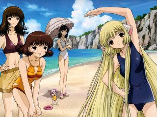 Beach girls umbrella bikini ocean - top of a beach next free wallpaper