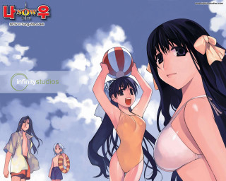 Beach basketball girls swimsuits blue - other woman free wallpaper