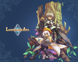 Cartoon character sitting stump sword - her hand and a sword free wallpaper