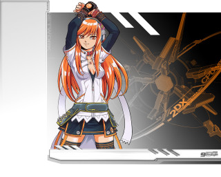 Anime red haired sword girl - 2 d game art free wallpaper