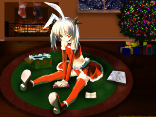 Girl red dress christmas anime - red free wallpaper for desktop
