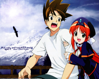Mountain ledge anime neo romanticism - overhead free wallpaper