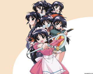 Anime girls swords masks umbrellas - umbrella free wallpaper
