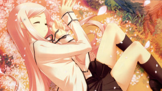 Woman glasses long hair bench - her free wallpaper