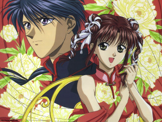 Anime couple flower umbrella chinese - the background of them free wallpaper