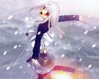 White haired girl snow flowers - white hair free wallpaper