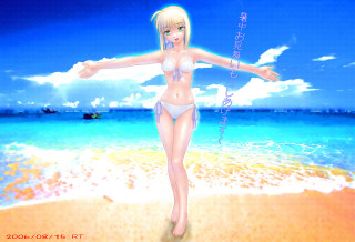 Cartoon girl beach bikini boat 2 - a cartoon girl in a bikini free wallpaper