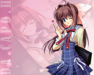 Girl schooluniform blueeyes brownhair pinkbackground - a girl in a school uniform holding free wallpaper