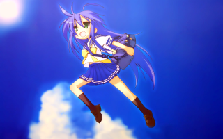 Girl blue dress flying backpack - a backpack free wallpaper
