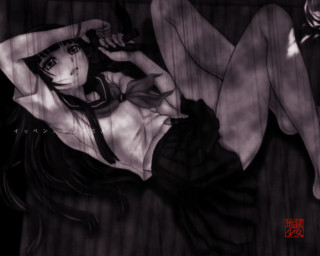 Yandere gothic manga knife clock - a manga drawing free wallpaper for desktop