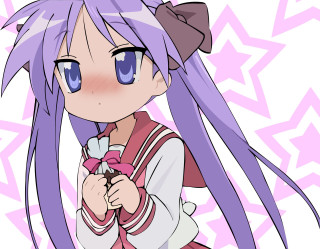 Anime girl purple hair star - purple free wallpaper for desktop