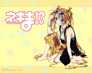 Girl sitting yellow background question - toyism free wallpaper