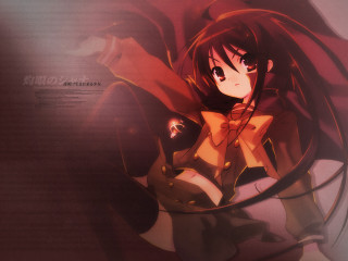 Anime girl long hair red 3 - a sword free wallpaper