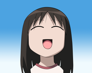 Cartoon girl long black hair 3 - smiling free wallpaper