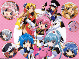 Anime girls guns colorful costumes - serial art free wallpaper