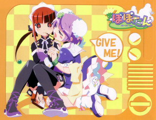 Anime couple yellow checkered argyle - a poster free wallpaper