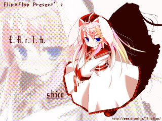 Girl longhair whitedress redbow anime - cel free wallpaper
