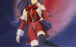Red white dress girl rain - her neck free wallpaper