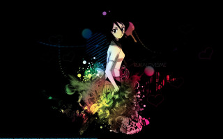 Woman dress colorful swirls aya - lyco art free wallpaper for desktop