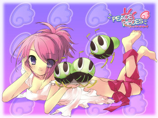 Girl bugs pink purple surrealism - her stomach free wallpaper