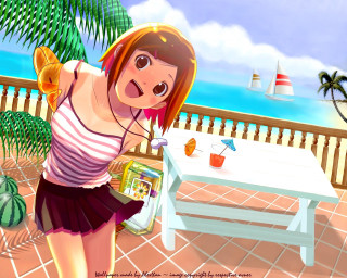Girl ocean view beach camisoletree - a view of the ocean free wallpaper