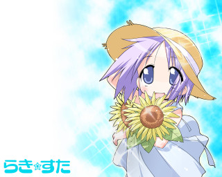 Girl flower sky anime hat - a flower free wallpaper