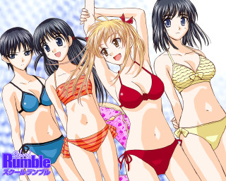 Group women bikinis anime blue - blue free wallpaper
