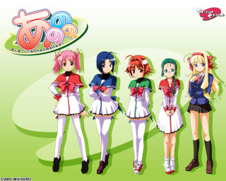 Anime girls green background sailor - a sign free wallpaper