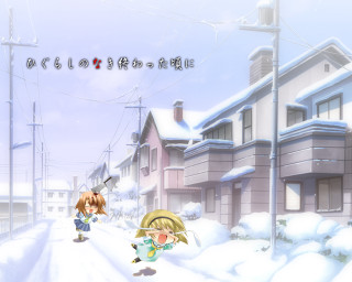 Girl boy snowy street welcome - welcome free wallpaper