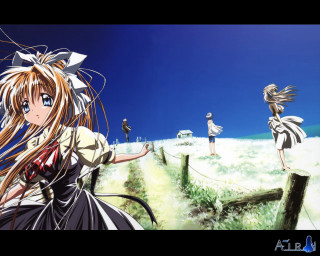 Girl field blue sky matte - other girl free wallpaper