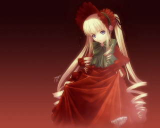 Alice blonde red dress flower - gothic free wallpaper for desktop