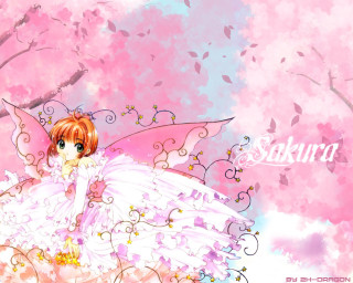Pink dress umbrella anime sakura - a pink dress free wallpaper