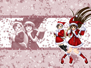Christmas anime girls dance snowflakes - a couple of anime girls free wallpaper for desktop