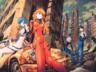 Anime characters city car retrofuturism - retrofuturism free wallpaper