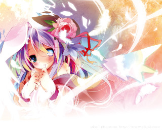 Girl flower cat ears angel - a flower free wallpaper