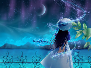 Woman white dress hat flower 3 - a white dress and a hat free wallpaper