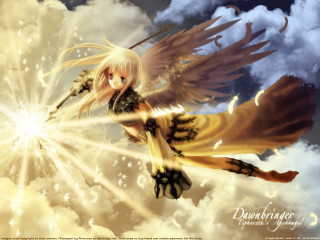Girl flying angel wings sword - anne stokes free wallpaper for desktop
