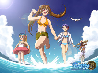 Group women bathing suits water 2 - suit free wallpaper