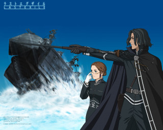 Man woman ship ocean black - a ship in the ocean free wallpaper