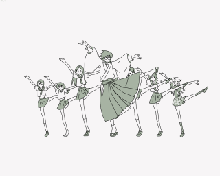 Group holding hands pulling string - a string free wallpaper